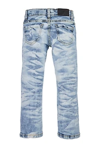 Toddler Boys Acid Wash Distressed Jeans, Blue, Size 2T