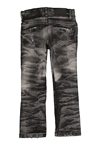 Toddler Boys Whiskered Distressed Jeans, Black,