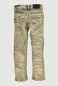 Toddler Boys Acid Wash Whiskered Distressed Jeans