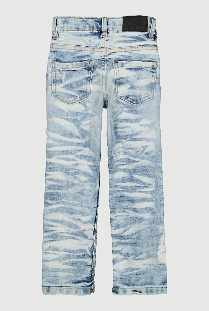 Toddler Boys Acid Wash Frayed Patch and Repair Jeans