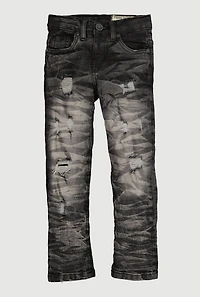 Toddler Boys Distressed Acid Wash Whiskered Jeans