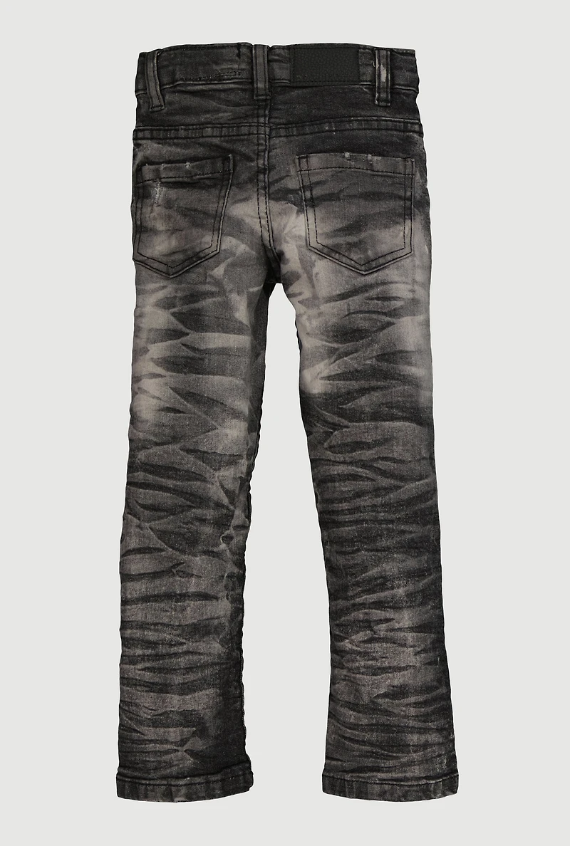 Toddler Boys Distressed Acid Wash Whiskered Jeans