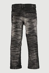 Toddler Boys Distressed Acid Wash Whiskered Jeans