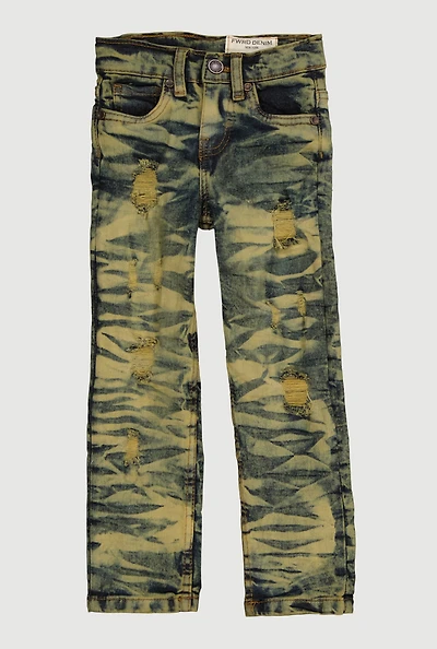 Toddler Boys Acid Wash Whiskered Distressed Jeans