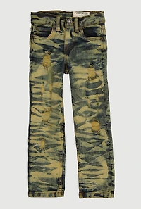 Toddler Boys Acid Wash Whiskered Distressed Jeans