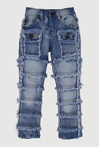 Toddler Boys Decorative Stitch Frayed Jeans