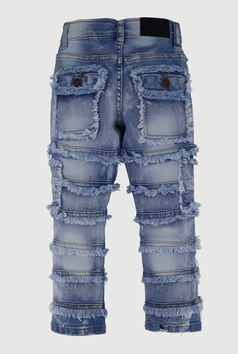 Toddler Boys Decorative Stitch Frayed Jeans