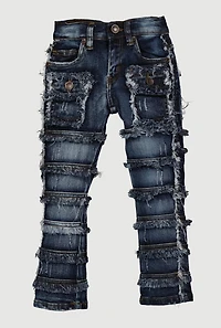 Toddler Boys Frayed Decorative Stitch Jeans