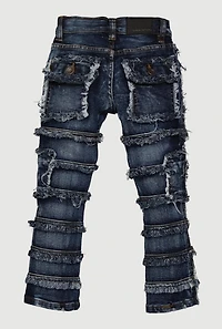 Toddler Boys Frayed Decorative Stitch Jeans