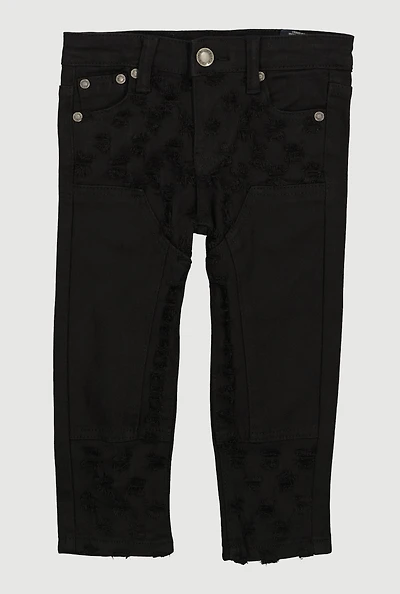 Toddler Boys Frayed Double Knee Carpenter Jeans