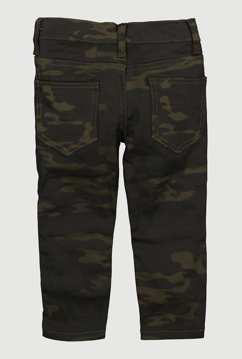 Toddler Boys Camouflage Cargo Skinny Jeans