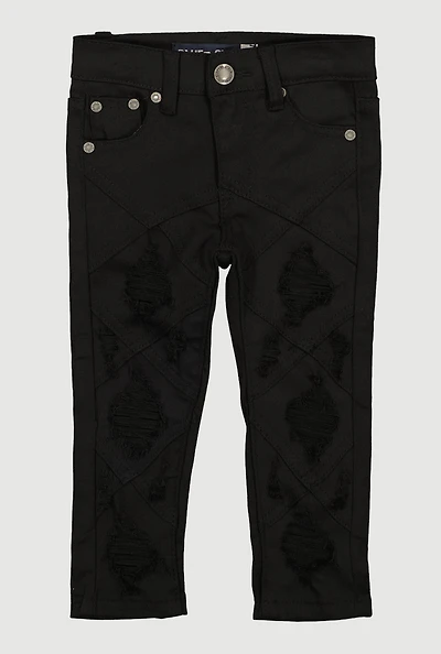 Toddler Boys Patch and Repair Decorative Stitch Skinny Jeans