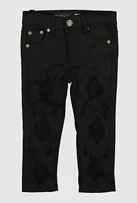 Toddler Boys Patch and Repair Decorative Stitch Skinny Jeans