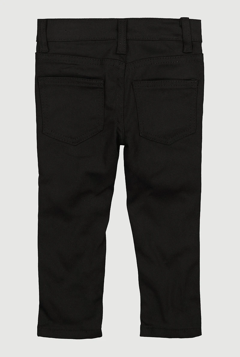 Toddler Boys Patch and Repair Decorative Stitch Skinny Jeans