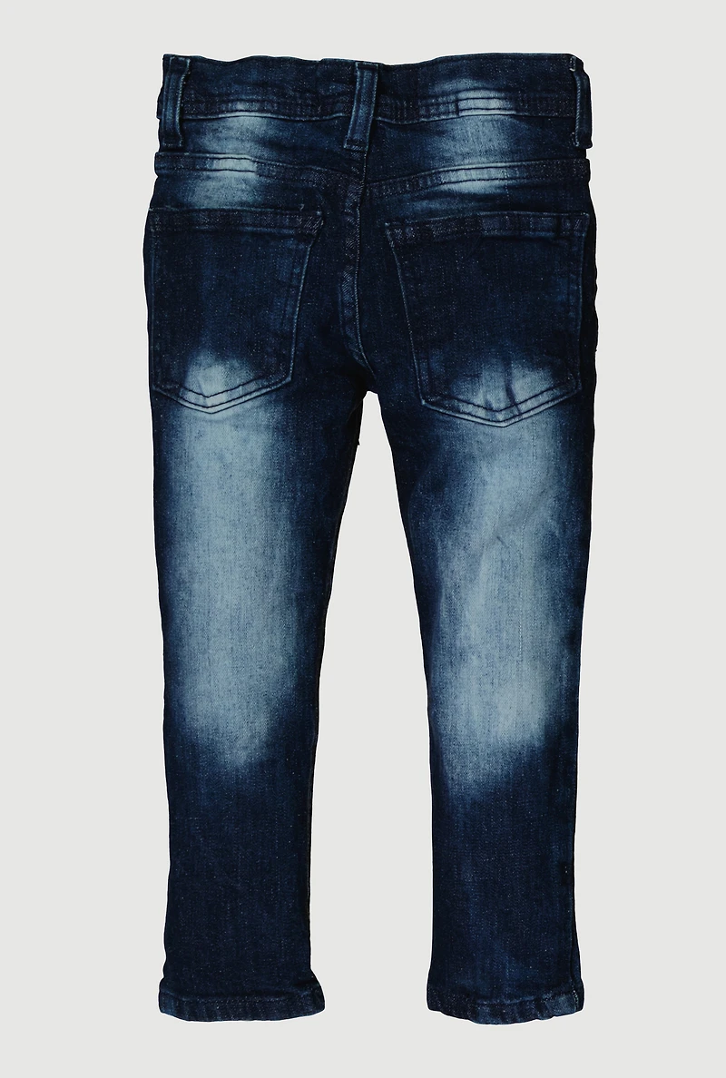 Toddler Boys Whiskered Slim Leg Jeans, Blue, Size 2T