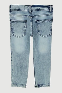 Toddler Boys Mineral Wash Moto Jeans, Blue,