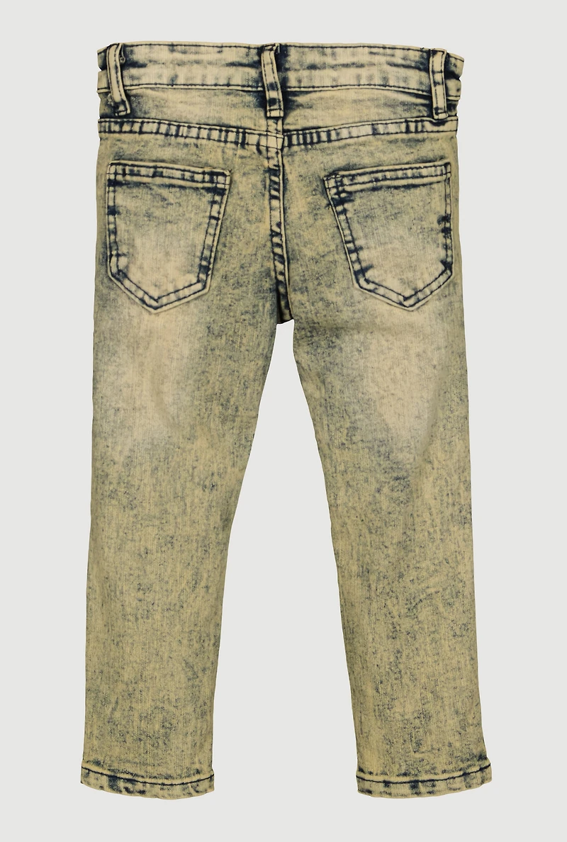 Toddler Boys Mineral Wash Distressed Jeans, Multi,