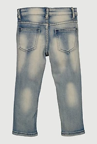 Toddler Boys Whiskered Distressed Moto Jeans, Blue, Size 2T