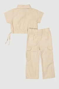 Baby Girls 12-24M Mineral Wash Shirt and Cargo Pants