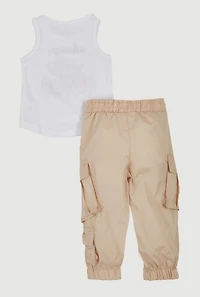 Baby Girls 12-24M Always Extra Graphic Tank Top and Cargo Joggers