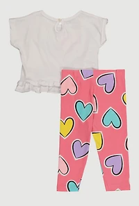 Baby Girls 12-24M Heart Graphic Peplum Top and Leggings