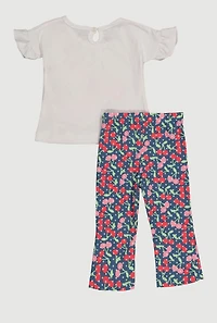 Baby Girls 12-24M Cherry Graphic Tie Front Top and Leggings