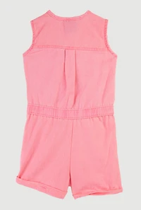 Baby Girls 12-24M Mineral Wash Sleeveless Cargo Romper, Pink, Size 24M