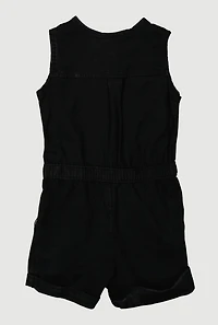 Baby Girls 12-24M Mineral Wash Sleeveless Cargo Romper, 12M