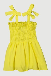 Baby Girls 12-24M Airy Tie Shoulder Smocked Dress, Yellow, Size 24M