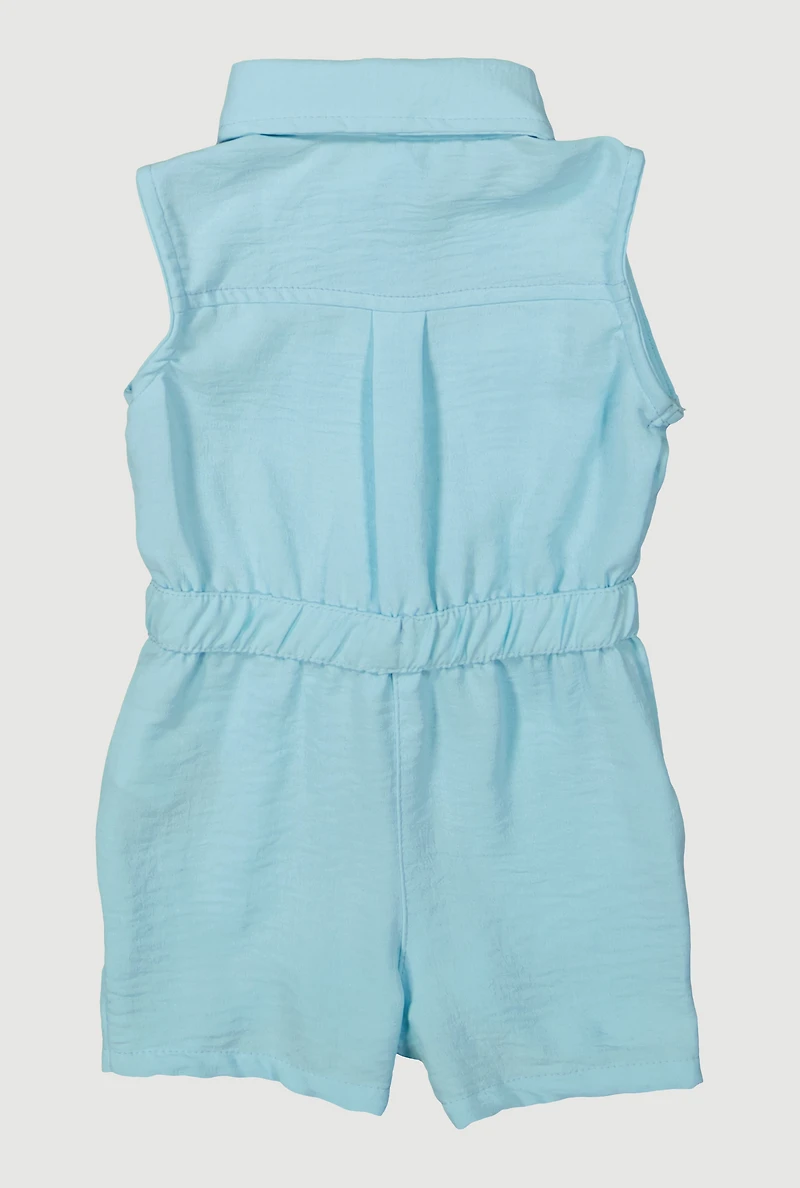 Baby Girls 12-24M Airy Sleeveless Button Front Romper, 18M