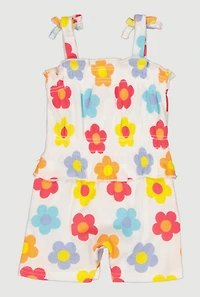 Baby Girls 12-24M Flower Print Romper with Sunglasses
