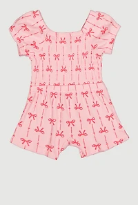 Baby Girls 12-24M Bow Print Romper with Sunglasses