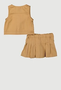 Baby Girls 12-24M Distressed Vest and Pleated Skirt