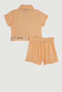 Baby Girls 12-24M Sequin Trim Shirt and Shorts Set, Orange, Size 24M