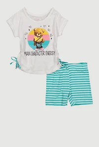 Baby Girls 12-24M Main Character Energy Tee and Shorts, Multi, Size 12M