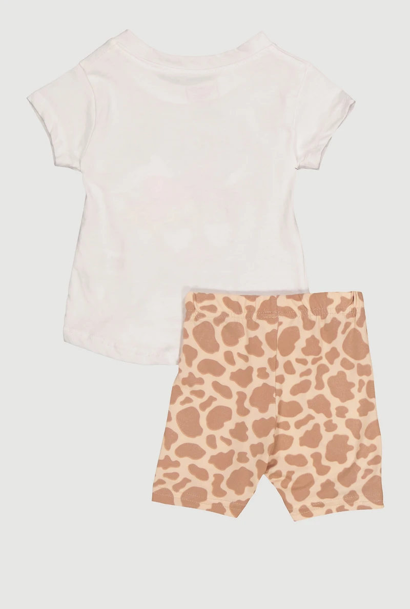 Baby Girls 12-24M Cant Be Tamed Graphic Tee and Shorts