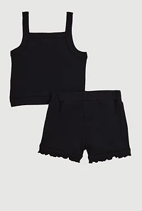 Baby Girls 12-24M Sunflower Graphic Tank Top and Shorts, 24M