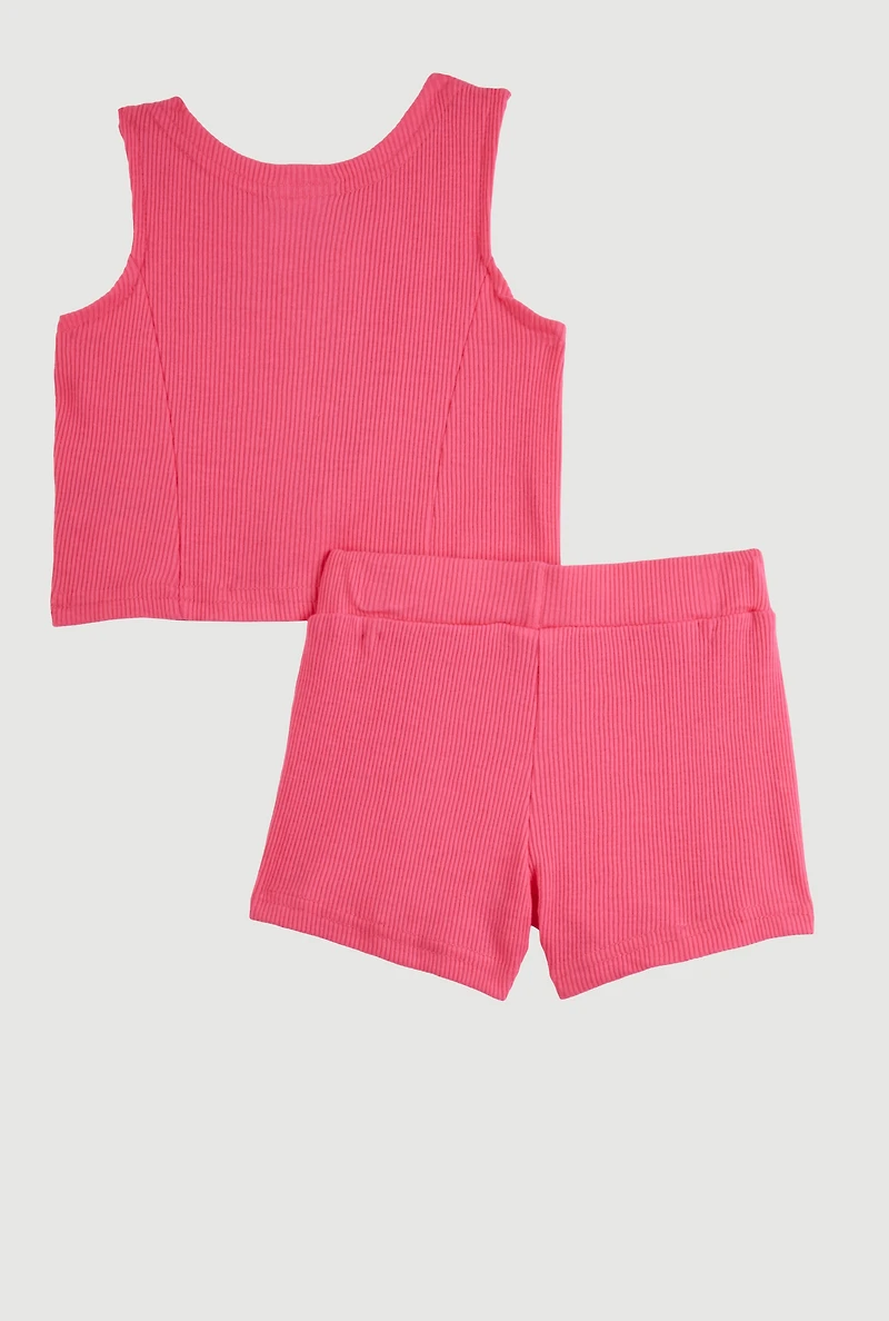 Baby Girls 12-24M Butterfly Vest and Shorts with Sunglasses, Pink, Size 12M