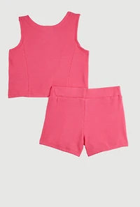 Baby Girls 12-24M Butterfly Vest and Shorts with Sunglasses, Pink, Size 12M