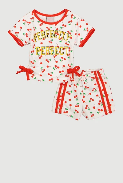 Baby Girls 12-24M Perfectly Perfect Graphic Tee and Shorts