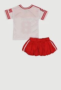 Baby Girls 12-24M Perfect 8 Graphic Mesh Jersey and Bubble Hem Skort