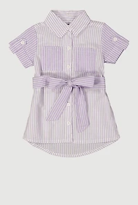 Baby Girls 12-24M Color Block Striped Shirt Dress