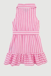 Baby Girls 12-24M Striped Sleeveless Button Front Dress, Pink, Size 24M