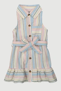 Baby Girls 12-24M Striped Sleeveless Button Front Dress,
