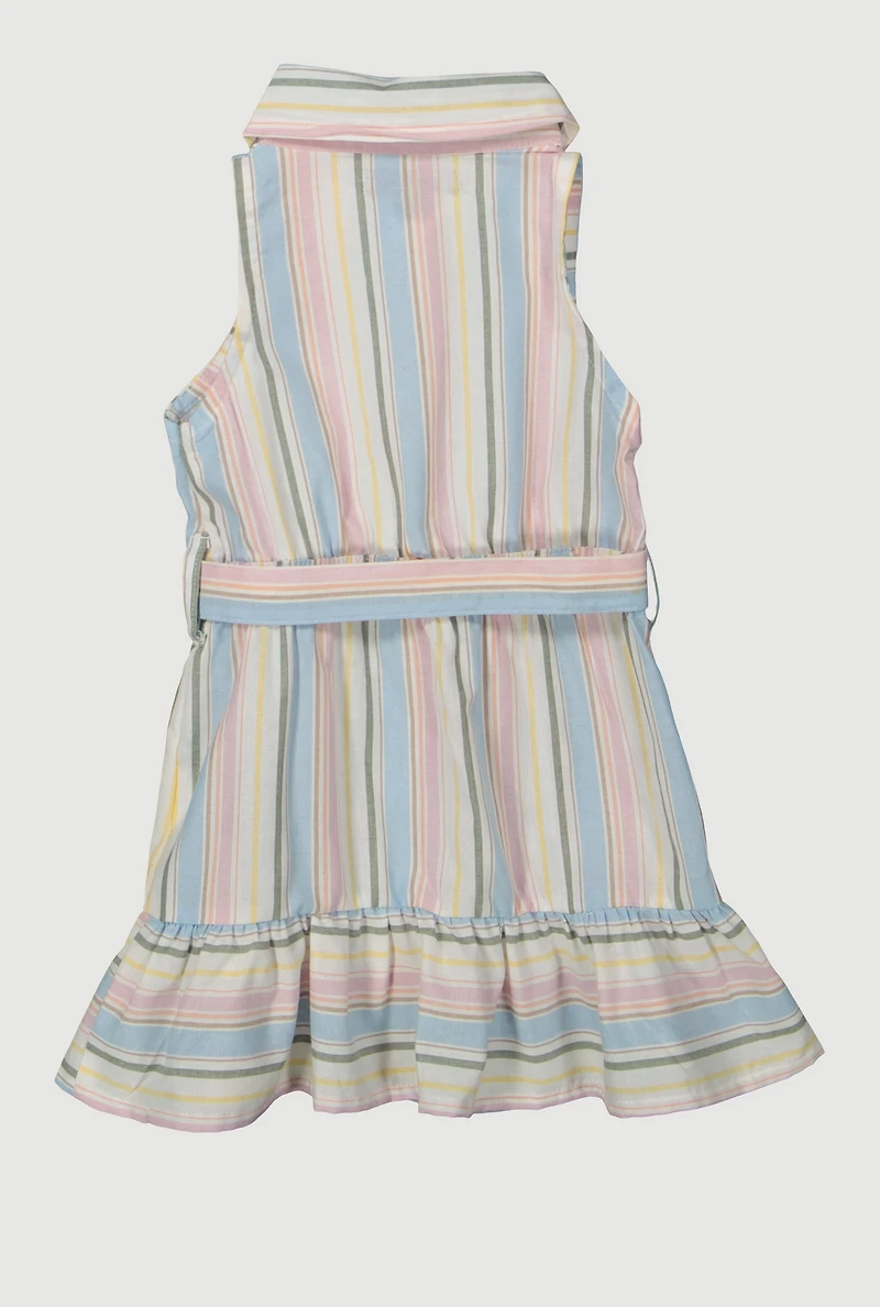 Baby Girls 12-24M Striped Sleeveless Button Front Dress,