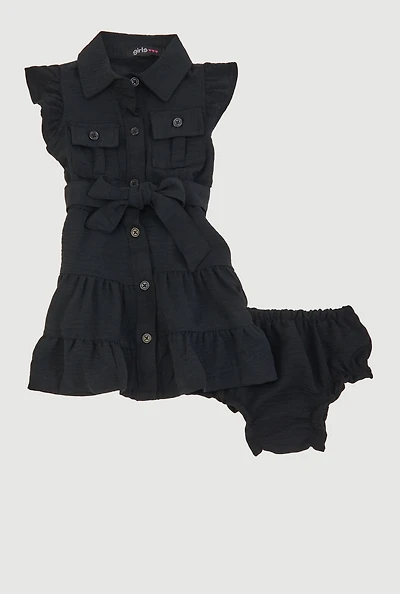 Baby Girls 12-24M Airy Tiered Shirt Dress