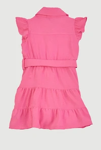 Baby Girls 12-24M Airy Tiered Shirt Dress, Pink, Size 24M