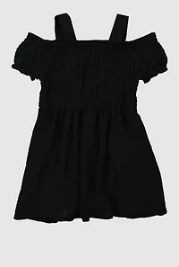 Baby Girls 12-24M Airy Smocked Cold Shoulder Dress,