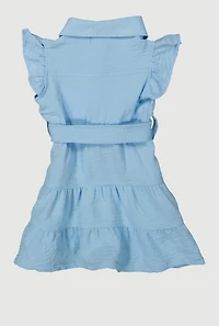 Baby Girls 0-9M Airy Tiered Shirt Dress with Bubble Shorts, Blue,