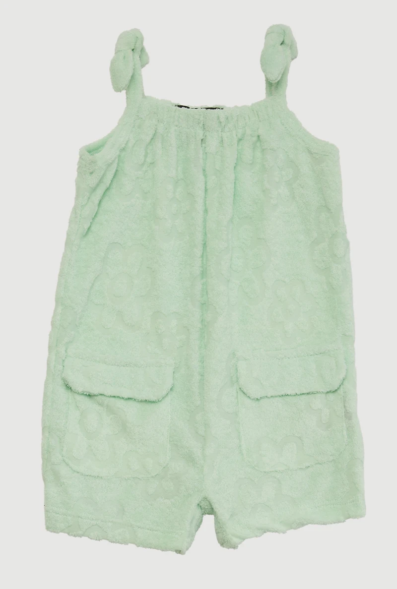 Baby Girls 0-9M Terry Cloth Floral Print Romper